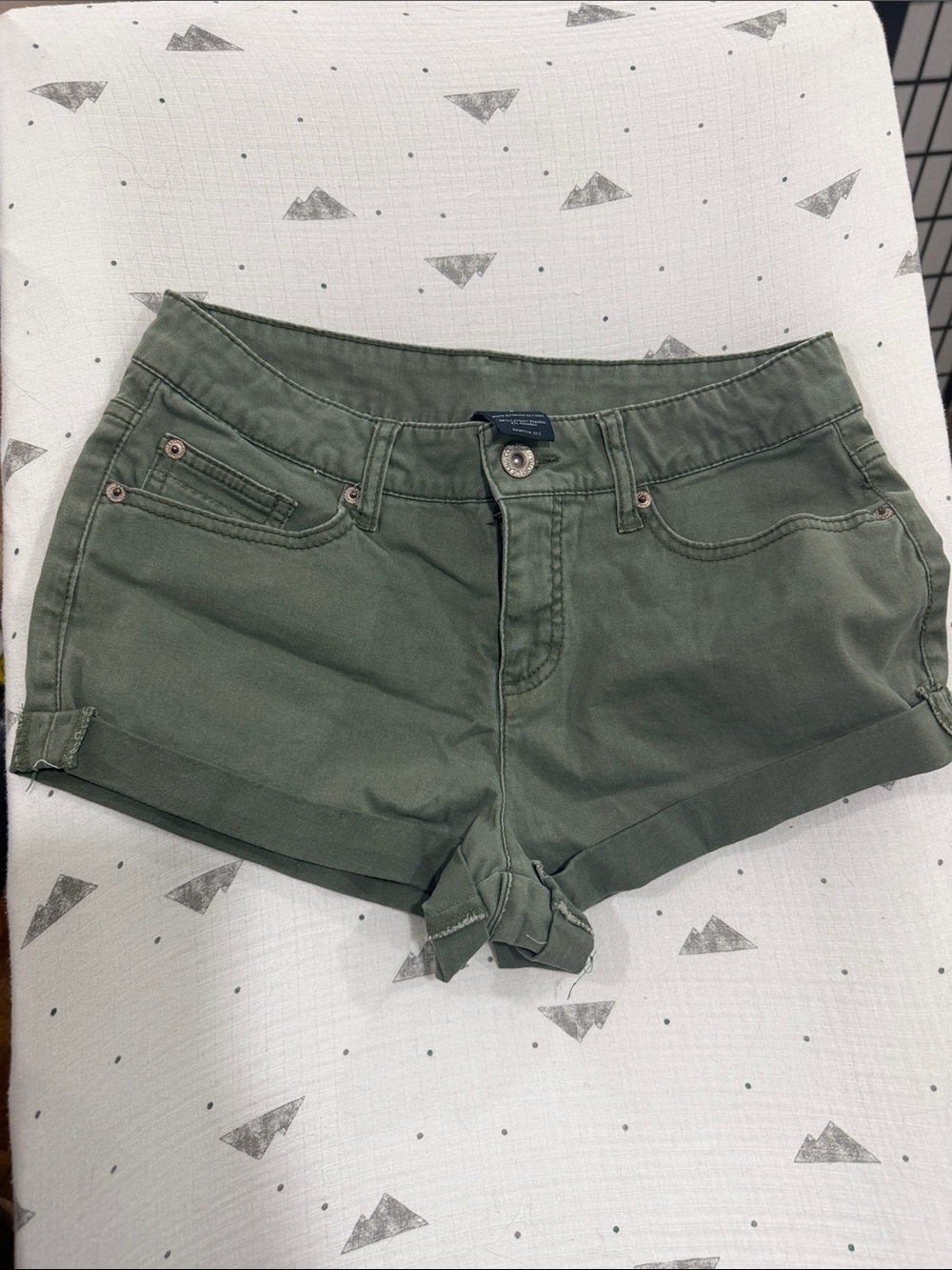 Faded Glory Olive Green Denim Jean Shorts
